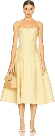 Alexis Summers Dress In Yellow Stripe