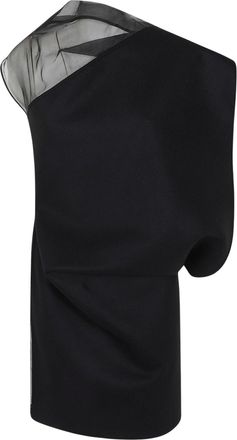 Sportmax Asymmetric Sheer Mesh Sleeveless Dress