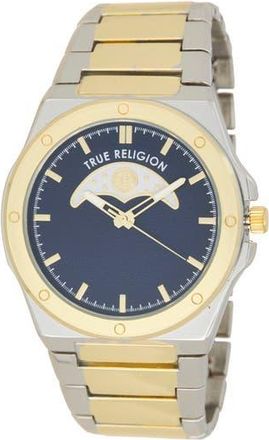 True Religion Buddha Moon Bracelet Watch, 43mm in Navy/Two-Tone at Nordstrom Rack