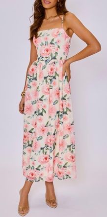 VICI Collection Amelie Floral Maxi Dress in Cream/Rose at Nordstrom, Size Small