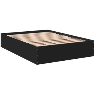 vidaXL Estructura De Cama Madera De Ingenier&iacute;a Negra 120x190 Cm Vidaxl
