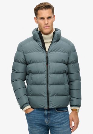 Superdry Steppjacke SUPERDRY SPORTS PUFFER JACKET, Herren, Gr. S, blau (stormy weather blau), Web, Obermaterial: 100% Polyester, unifarben, relaxed fit, Jacken