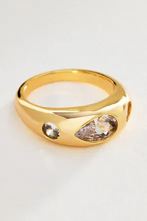 Anthropologie Crystal Triad Ring