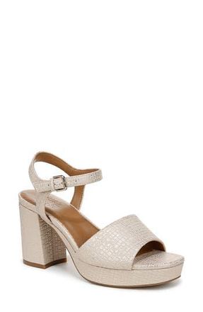 Naturalizer Lilly Block Heel Platform Sandal in Tan Faux Leather at Nordstrom Rack, Size 5.5