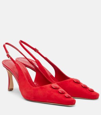 Manolo Blahnik Alexa suede slingback pumps