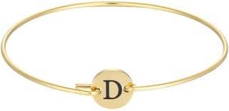 Adornia Tarnish Resistant 18K Gold Plated Initial Bangle Bracelet in Gold-D at Nordstrom Rack