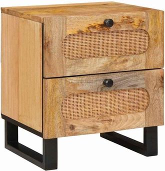 vidaXL Armario De Noche Natural 40 X 33 X 46 Cm Madera De Mango Maciza Vidaxl