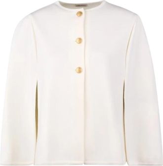 Stenstr&ouml;ms Lo Strikket Poncho - Dames - Vesten - Wit - XL - Wol - Truien & Vesten