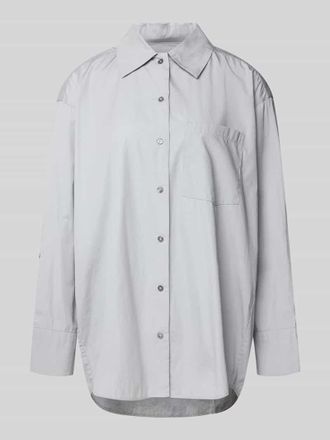 Marc O'Polo Oversized Hemdbluse aus reiner Baumwolle in Hellblau, Gr&ouml;&szlig;e 34