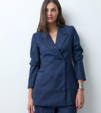 Vero Moda Tall blazer sartoriale doppiopetto coordinato navy-blu navy