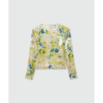 Msgm Bicolor Polyester Womens Blouse