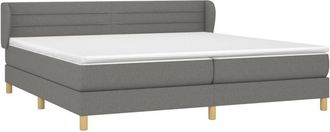 vidaXL Vidaxl - Cama Box Spring Con Colch&oacute;n Tela Gris Oscuro 200x200 Cm