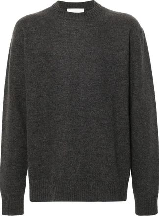 Jil Sander Grijze Crew Neck Wollen Trui - Heren - Ronde hals truien - Grijs - L - Wol - Truien & Vesten