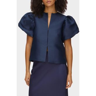 Aligne Jorja Puff Sleeve Top in Midnight Blue at Nordstrom, Size 2