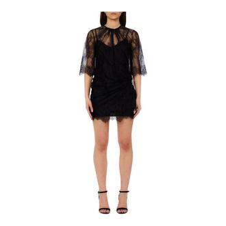 Liu Jo Abito Pizzo con Drappeggio - female - Liu Jo - Party Dresses - Black - M - Dresses