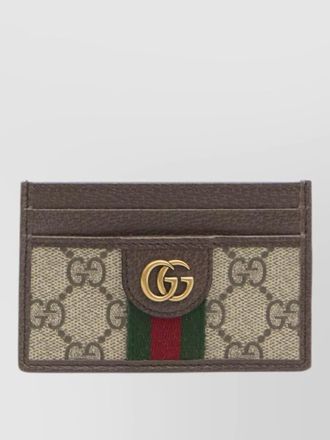 Gucci ophidia gg stripe coated fabric card holder