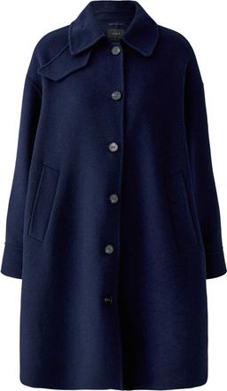Oui Mayson Jas - Dames - Mantel - Blauw - XS - Wol - Jassen