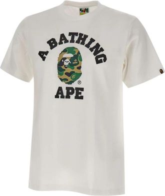 A Bathing Ape ABC Camo College T-shirt - Heren - T-shirts - Wit - 2XL - Katoen - Tops