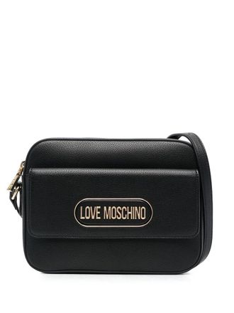 Love Moschino Love logo-plaque crossbody bag - women - Polyurethane - OS - Black