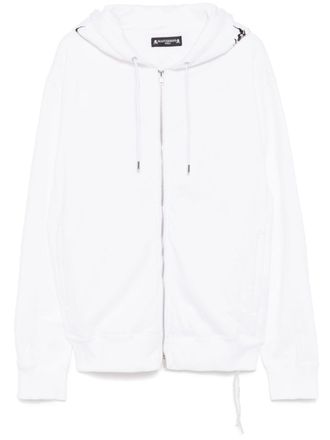 MASTERMIND WORLD logo-printed zip-up hoodie - men - Cotton - M - White