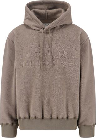 Maison Margiela Teddy Fabric Hoodie With Embroidered Mm6 Logo