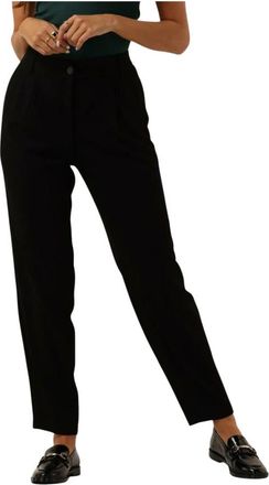 Access Fashion Mom Pants met Plooi&euml;n - Dames - Straight fit broeken - Zwart - XS - Polyester - Broeken