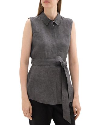 Theory Patch Pocket Linen Top