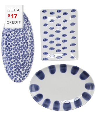 Vietri Viva By Vietri Santorini 3Pc Serveware Set With $22 Credit