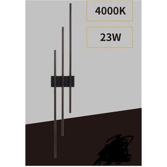 Trade Shop Trade Shop - Applique De Muro Led 23w Modern 3 L&iacute;neas Verticales Nero Luce Calda Natural Aq13
