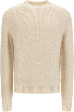 Jil Sander Bianco Sweater In Alpaca And Virgin Wool Blend