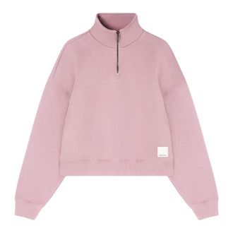 Emporio Armani Jersey Sweatshirt met Rits - Dames - Vesten met rits - Roze - M - Katoen - Hoodies & sweatvesten