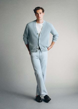 Mango CARDIGAN SASKI celeste - Uomo - XXL - MANGO MAN