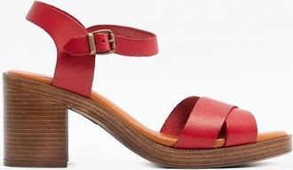 Hush Puppies Womens Hush Puppies GEORGIA Womens Leather Sandals Red - Size: 7