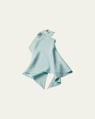 Prada Triangle-Print Silk Halter Top