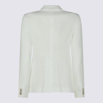 Tagliatore Double-Breasted Lyocell Blazer - White