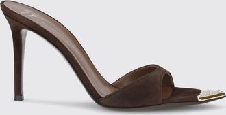 Giuseppe Zanotti Sandali mules in pelle scamosciata con strass e tacco a stiletto