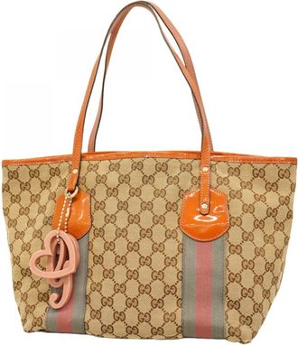 Gucci Brown Canvas Tote Bag (Pre-Owned)