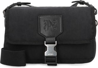 Palm Angels Tassen, Heren, Zwart, ONE Size, Leer, Shoulder Bag van technische stof