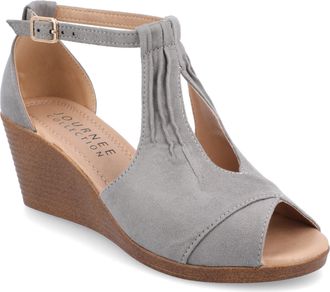 Journee Collection Women & apos;s Kedzie Medium and Wide Width Wedge Sandals