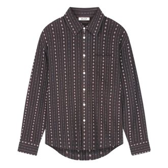 Olaf Hussein Overhemden, Heren, Bruin, M, Cowboy Boxy Shirt
