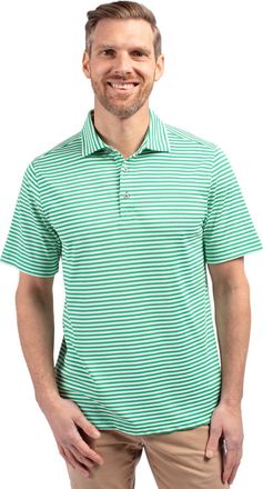 Cutter & Buck Virtue Eco Pique Stripe Recycled Mens Polo Shirt