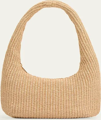 Mansur Gavriel Gnocchi Mini Raffia-Effect Top-Handle Bag