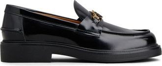 Tod's logo-plaque leather loafers - women - Leather - 38.5 - Black