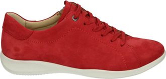 Hartjes Schoenen, Dames, Rood, 41 EU, Sportieve Lage Damesschoenen Rood Nubuck