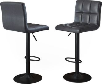 Vicco Taburete De Bar Conjunto De 2 Sena, Gris/negro, 42 X 94 Cm, Vicco