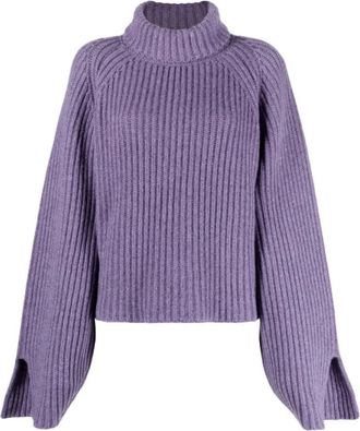 Khaite Amethyst Cashmere Roll-Neck Trui - Dames - Coltruien - Paars - M - Kasjmier - Truien & Vesten