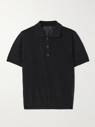 Nili Lotan Polo In Misto Lana Merino E Cashmere Jeannelle - Nero
