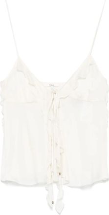 Chlo&eacute; Top in seta - Bianco