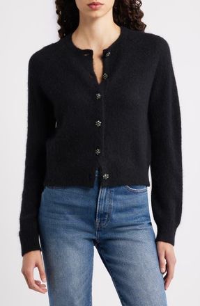 D&ocirc;en Petra Alpaca & Merino Wool Blend Cardigan in Black at Nordstrom, Size X-Small