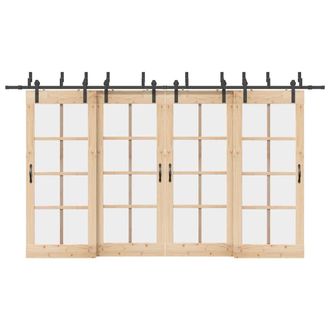Berkfield Home Sliding Door Hardware Kit 400 cm Steel Black